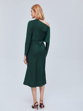 MOTF PREMIUM ASYMMETRICAL NECK MIDI DRESS